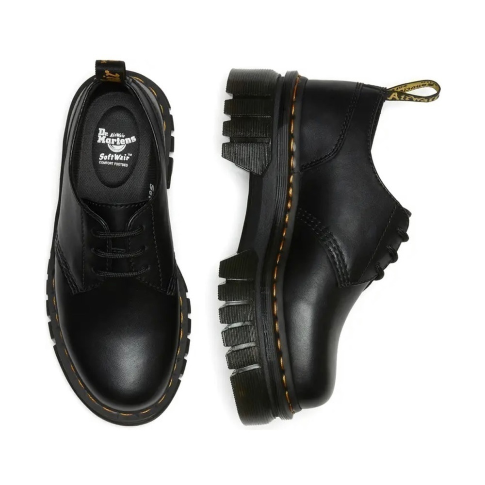 Dr. Martens Women’s Audrick 3-Eye Leather Platform Shoes - Black Sz-5 .US/36 .EU